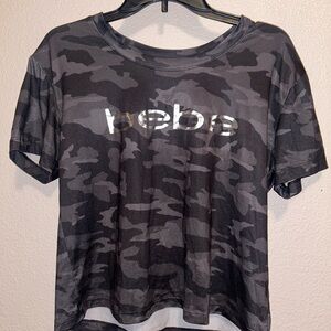 Bebe Black & Gray Camo Athletic Tee